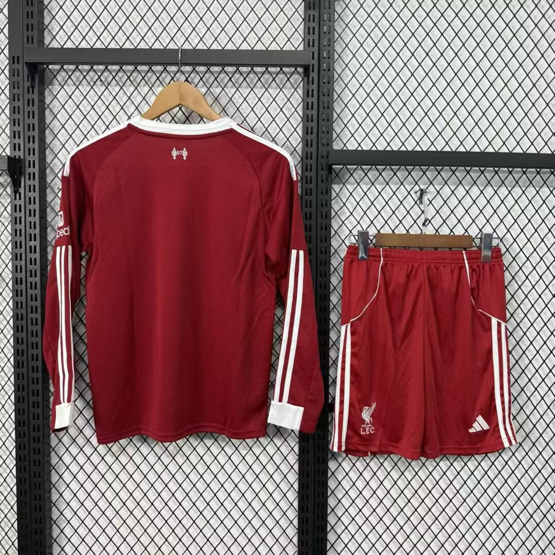 25-26 Kids Liverpool Home Long Sleeve Jersey