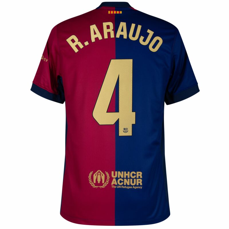 Barcelona Home R.Araujo 4 Shirt 2024-2025 (La Liga)  Size  S-4XL
