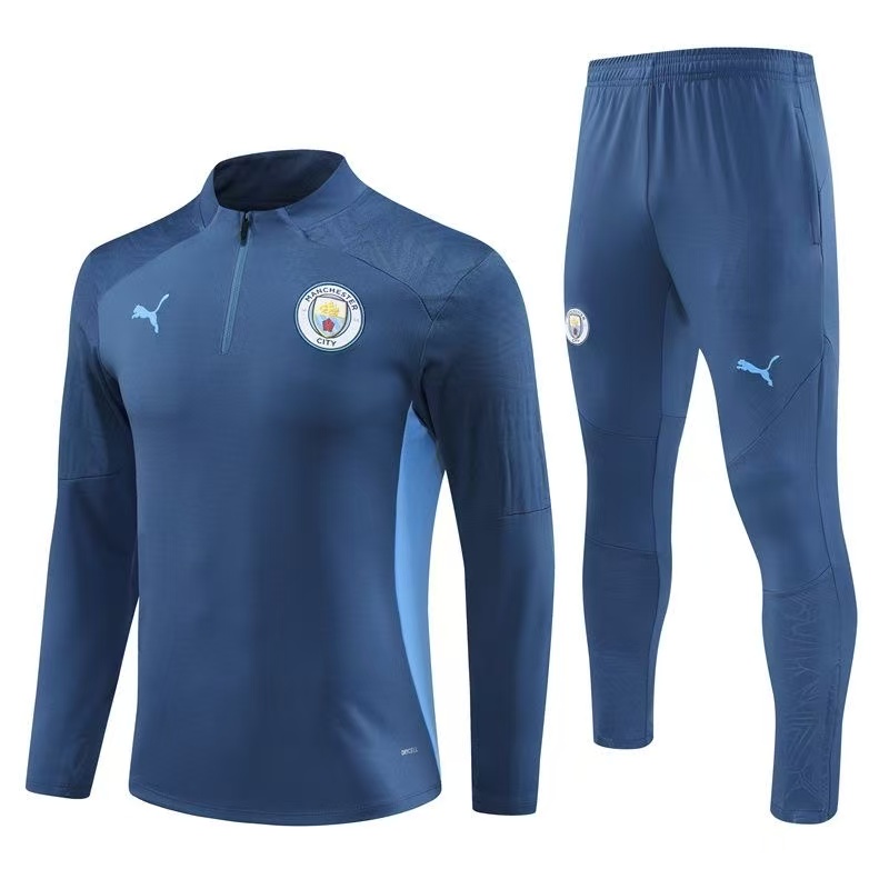 Kids Manchester City Zipper Training Kit 2024-25