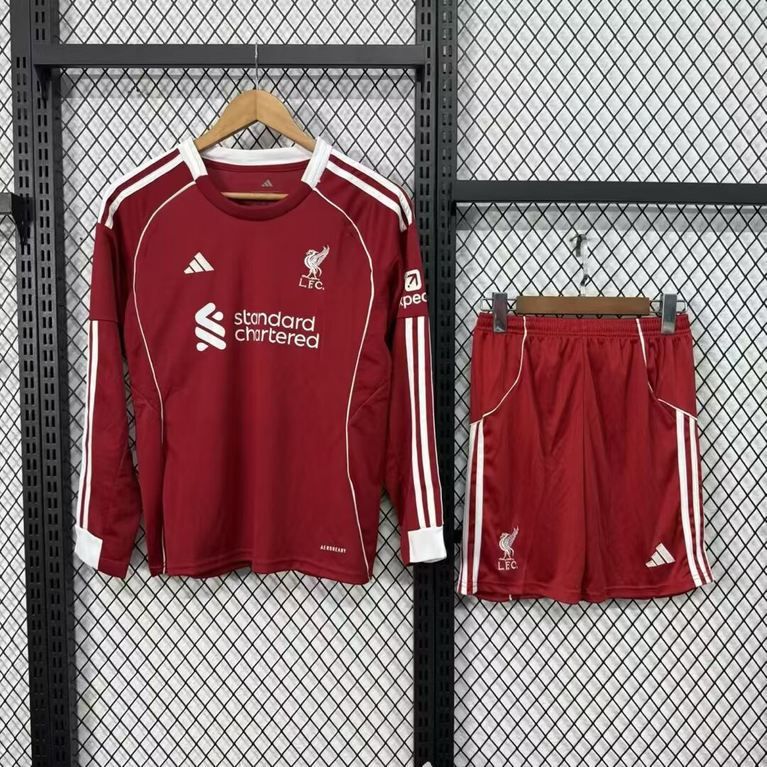 25-26 Kids Liverpool Home Long Sleeve Jersey
