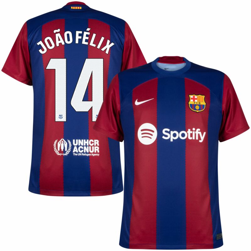 Barcelona Home João Félix 14 Shirt 2023-2024 (La Liga)  Size S-XXL