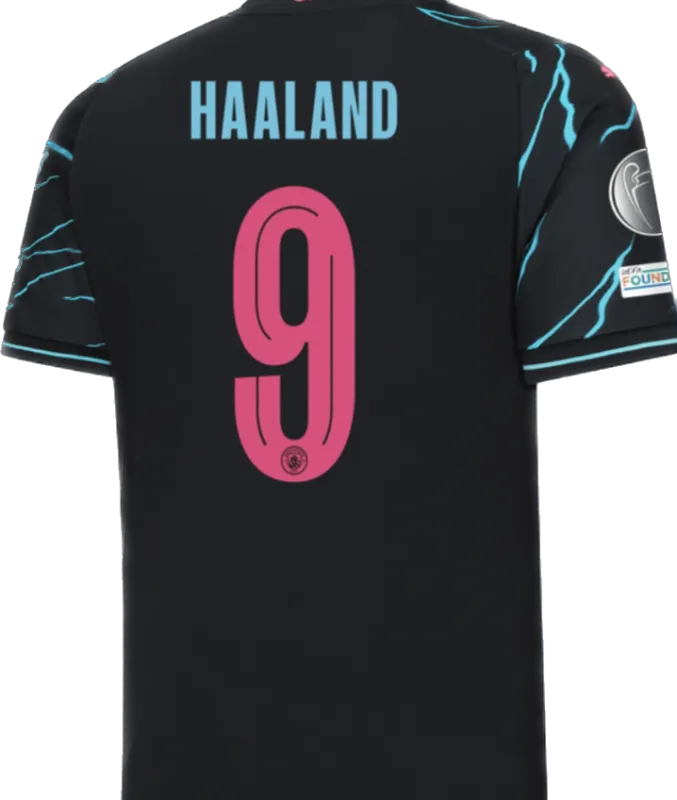 HAALAND #9 DE BRUYNE #17 J.ALVAREZ #19 FODEN #47 Manchester City Third Away Jersey 2023/24