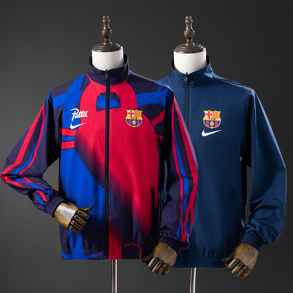 Barcelona Reversible Jacket Windbreaker - Red & Navy