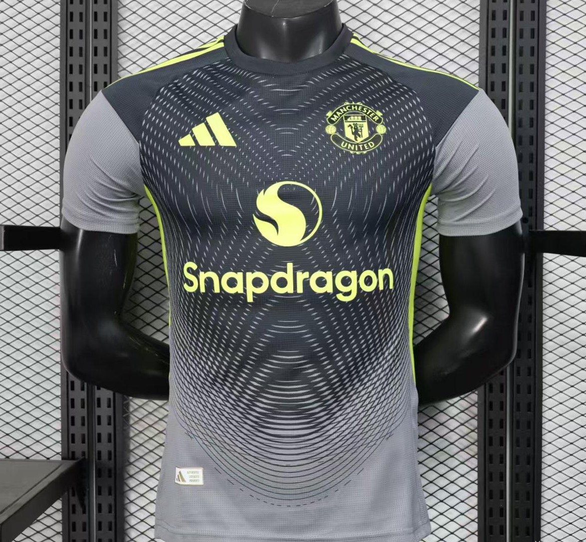 Player Version 25-26 Manchester United Grey with Gradient Wave Pattern Jersey