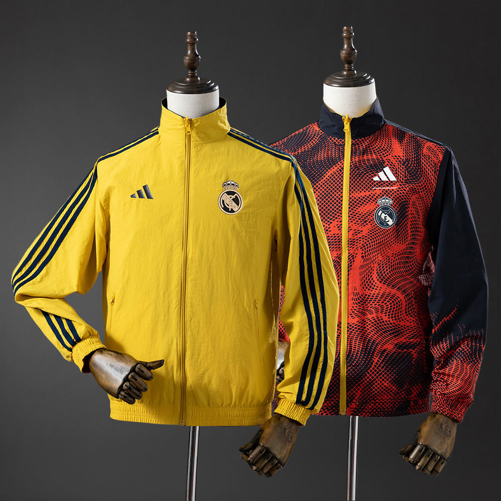 Real Madrid Reversible Jacket Windbreaker - Yellow & Red