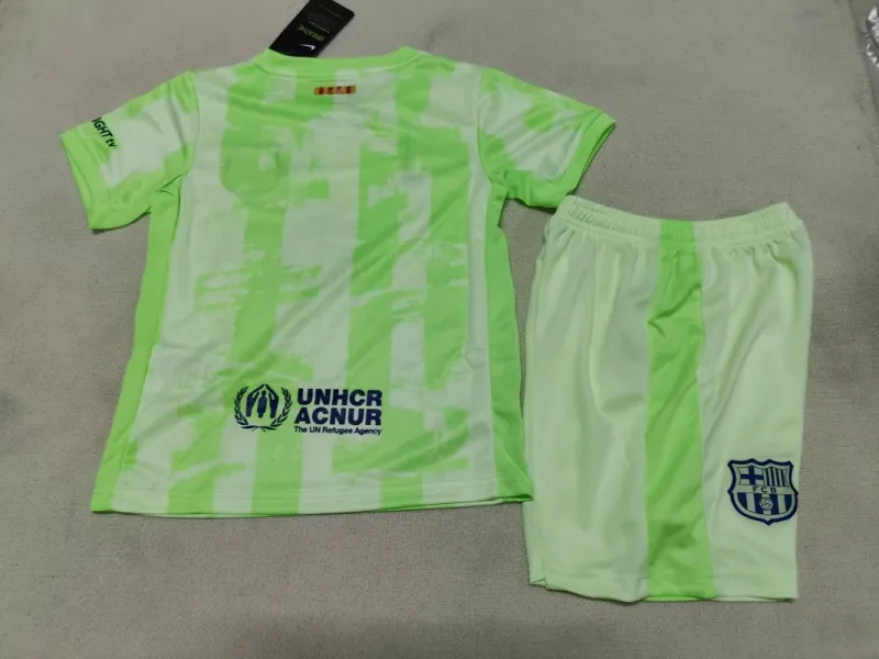 2024-25 Kids Barcelona Third Kit(Jersey+Short) Without Spofity Text
