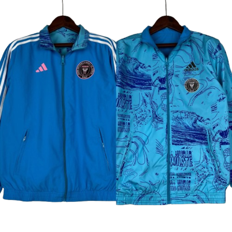 2023-2024 Inter Miami Reversible Windbreaker Blue Soccer Jersey 1:1 Thai Quality