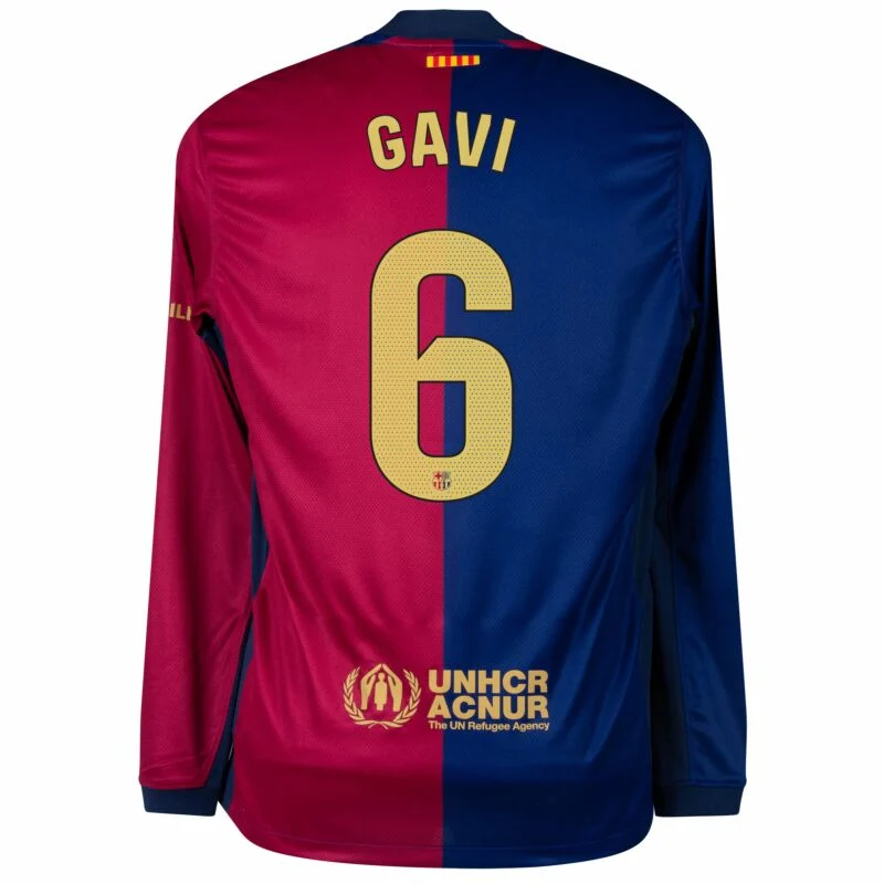 Barcelona Home L/S Gavi 6 Shirt 2024-2025 (La Liga)