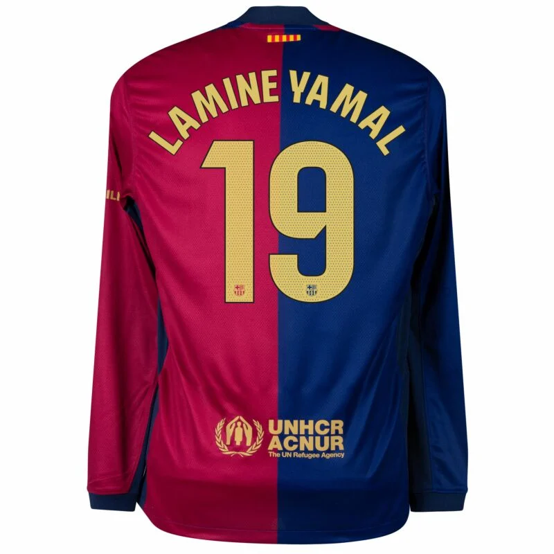 Barcelona Home  Lamine Yamal 19 Shirt 2024-2025 (La Liga)   Size: S-4XL