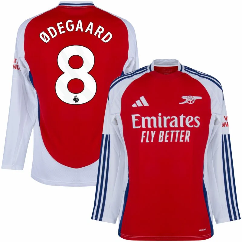 Arsenal Home Long sleeves  Ødegaard 8 Shirt 2024-2025 Size：S-4XL