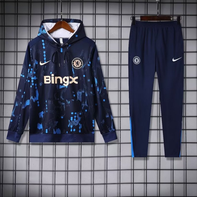 Nike Chelsea 2024-25 Black&Blue Hooded Training Tracksuit Kits