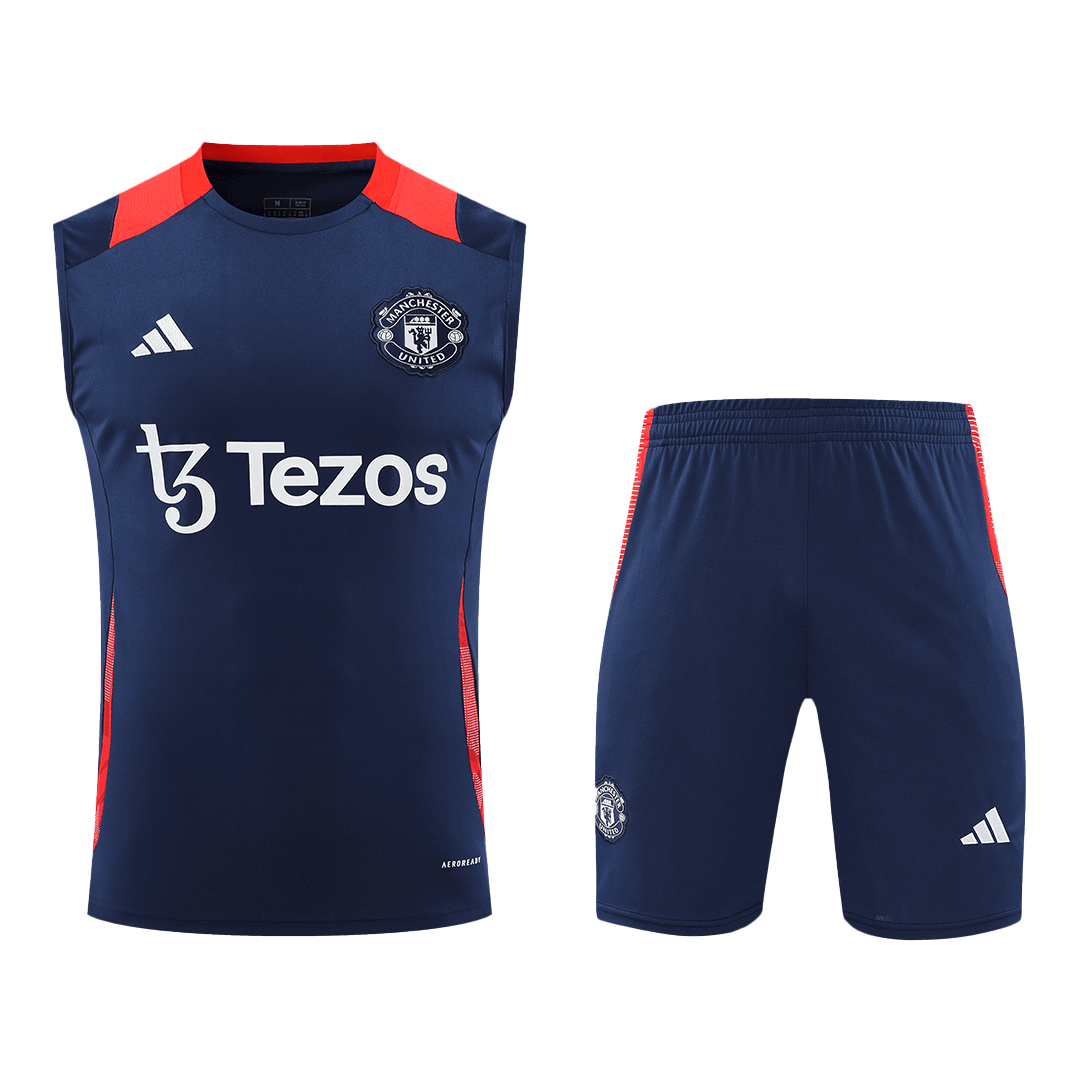 Manchester United Pre-Match Soccer Jersey Vest Kit(Jersey+Shorts) 2024-25