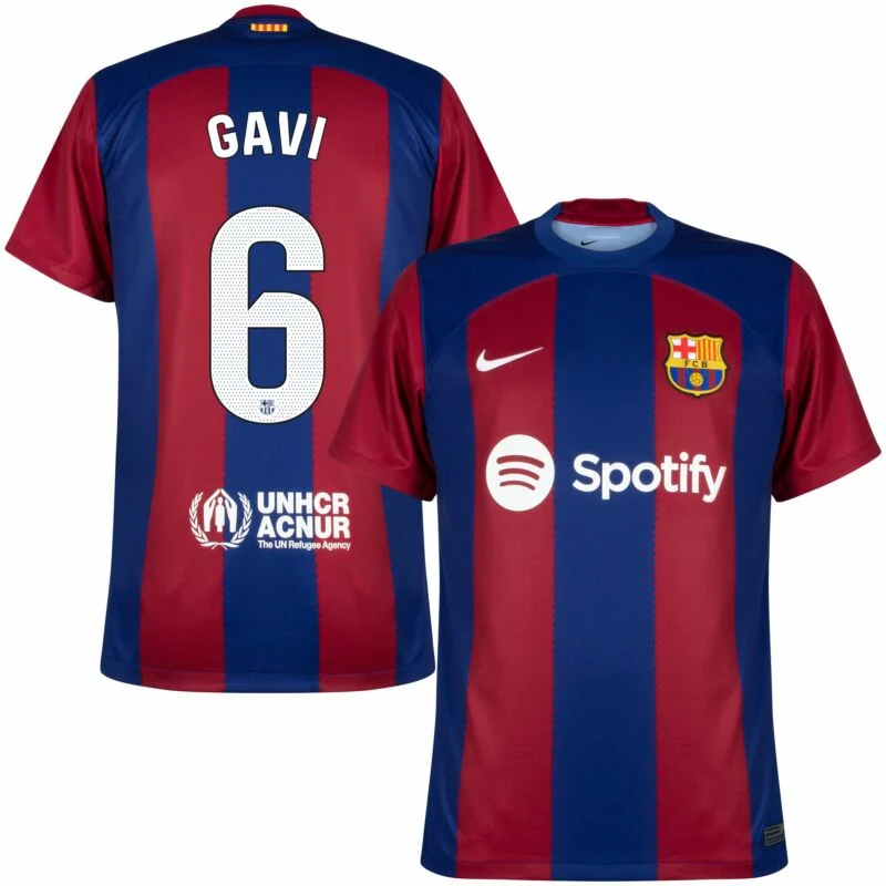 Barcelona Home Gavi 6 Shirt 2023-2024 (La Liga) Size S-XXL