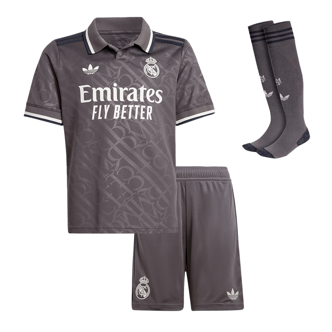 Kids Real Madrid Custom Third Away Full Soccer Kits 2024-25