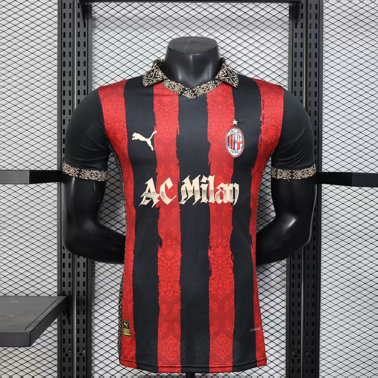 Player Version 25-26 AC Milan Redesigned Home Jersey
