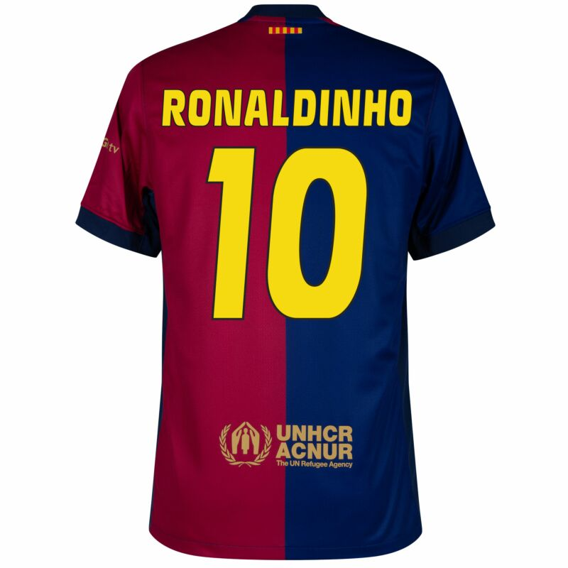 Barcelona Home Ronaldinho 10 Shirt 2024-2025 (Legend Printing)   S-4XL