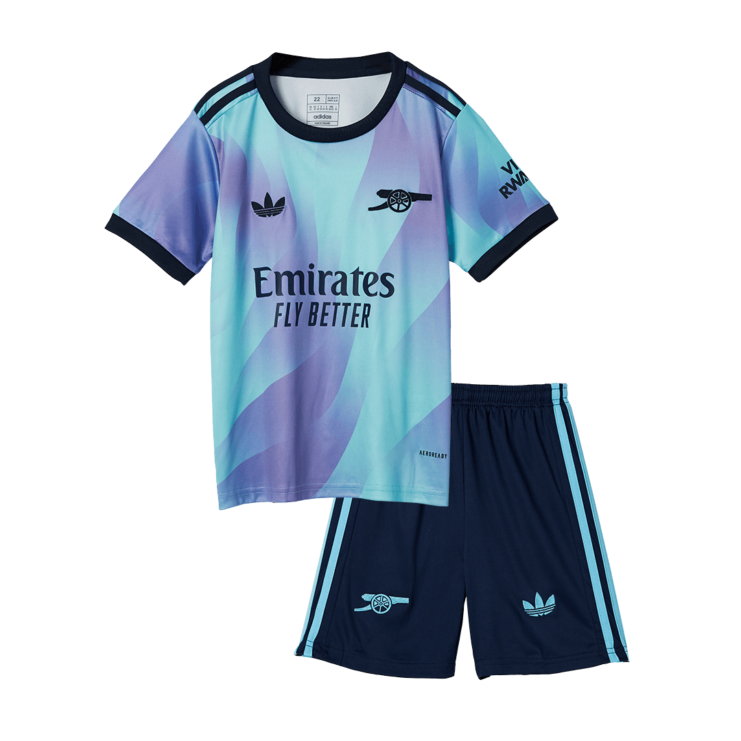 24-25 Arsenal Third Away Soccer Kids Kit Jersey+Shorts