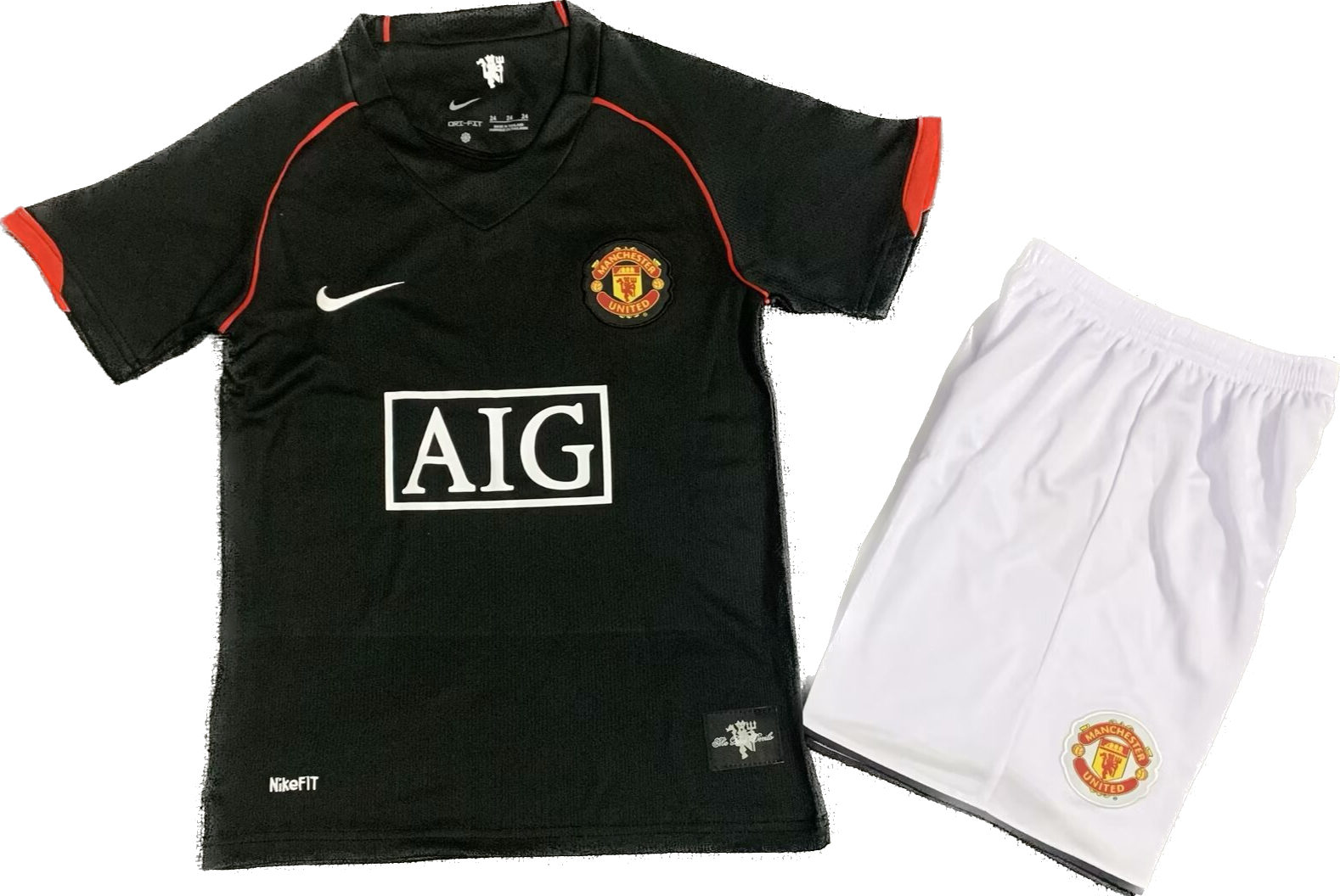 Manchester United 07-08 Away Retro Kids Kits Children Sets Football Jerseys