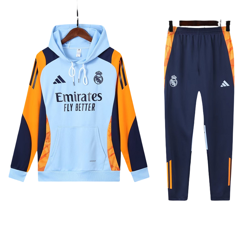 Adidas Real Madrid 2024-25 Hooded Training Tracksuit Kits