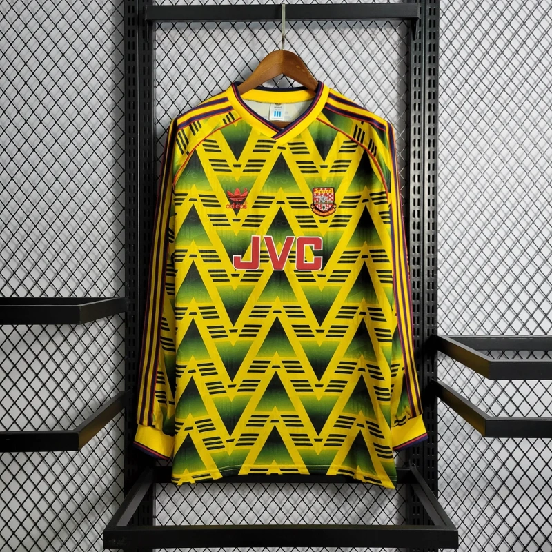 Arsenal Retro 91-93 Away Long Sleeve Football Yellow Shirt