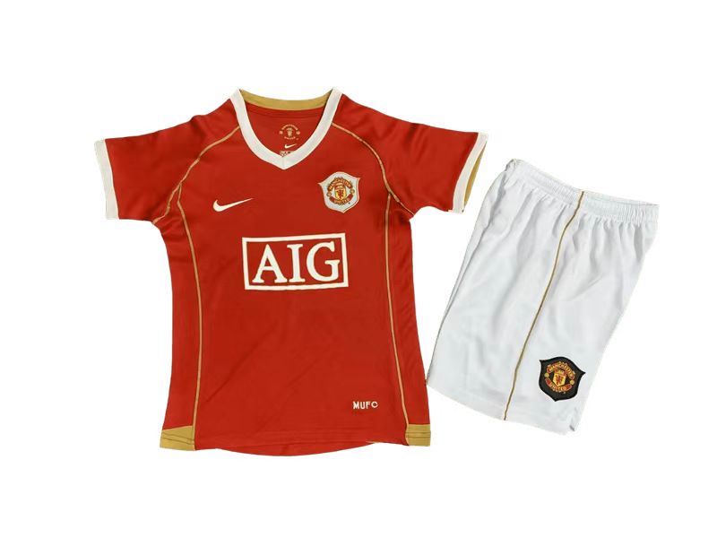 Manchester United 06-07 Home Retro Kids Kits Children Sets Football Jerseys
