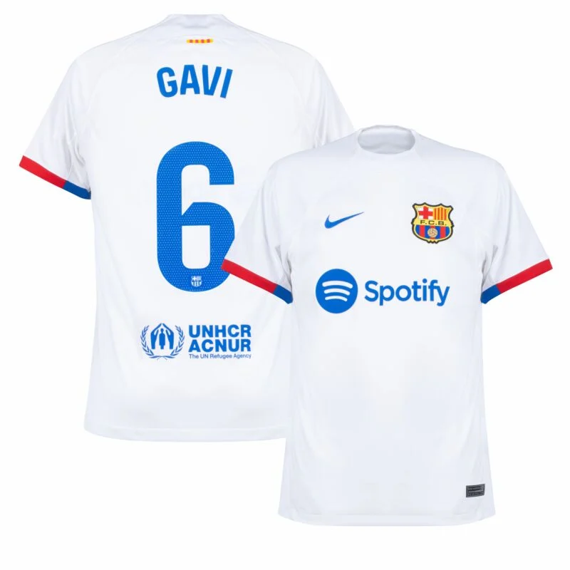 Barcelona Away Gavi 6  Shirt 2023-2024 (La Liga)   Size  S-XXL
