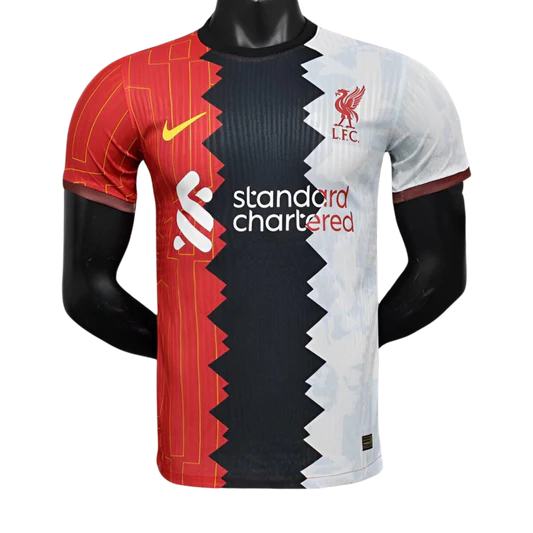 2024-25 Liverpool FC Black&Red&White tricolor player version soccer shirt