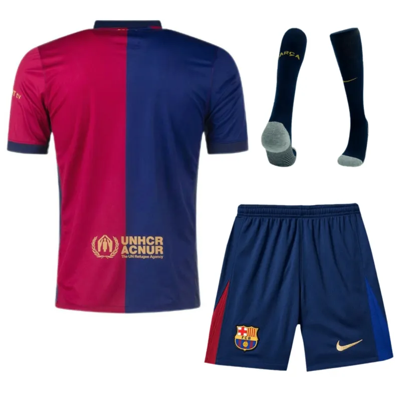 2024-25 Barcelona Home Full Kit(Jersey+Shorts+Socks) - Spotify Logo Without Text