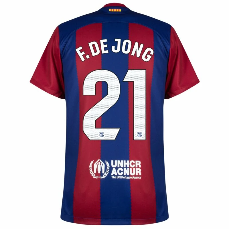 Barcelona Home F. de Jong 21 Shirt 2023-2024 (La Liga) Size S-XXL