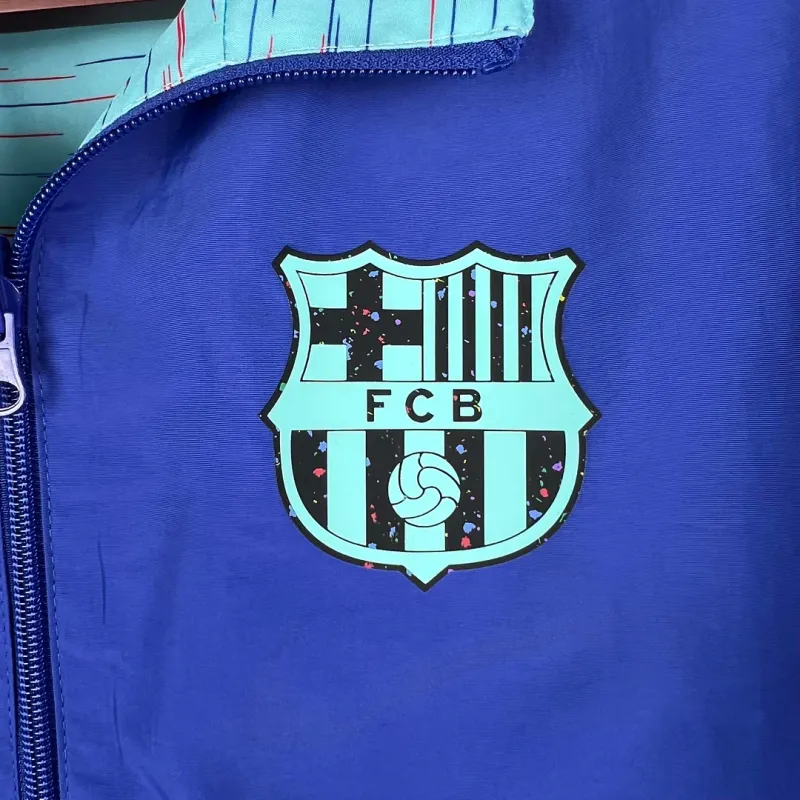 2023-2024 Barcelona Reversible Windbreaker Blue Soccer Jersey 1:1 Thai Quality