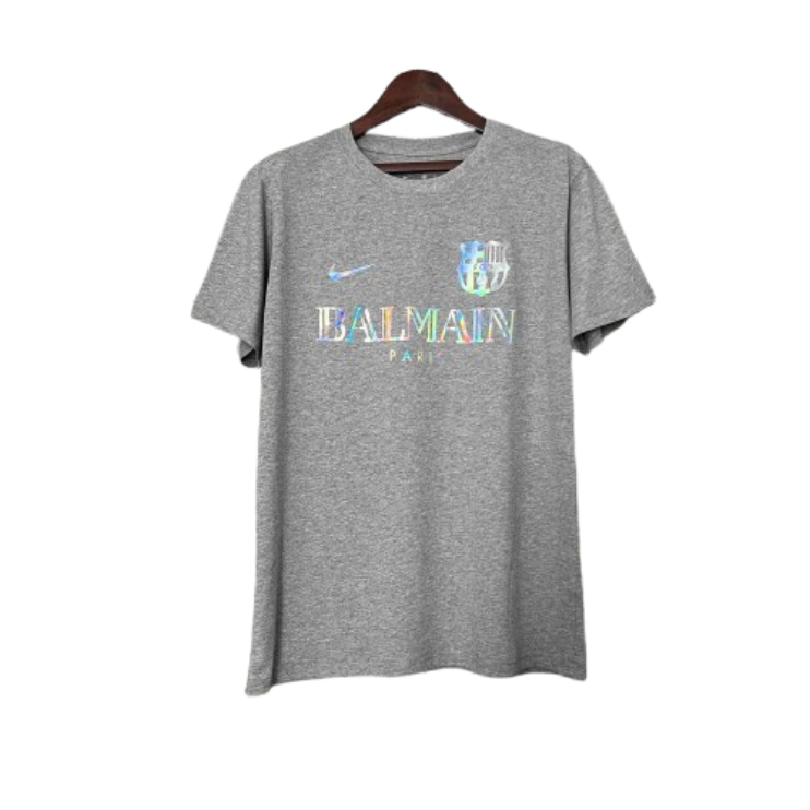BALMAIN Barcelona 24-25 Grey Reflective Football New Shirt