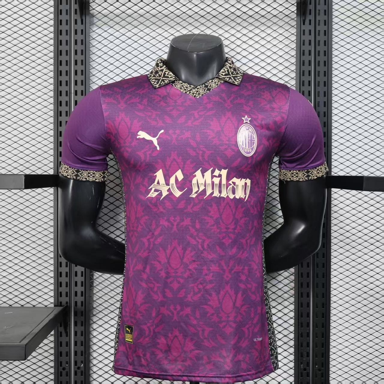 Player Version 25-26 AC Milan Redesigned Away Purple with Geometric Pattern Jersey