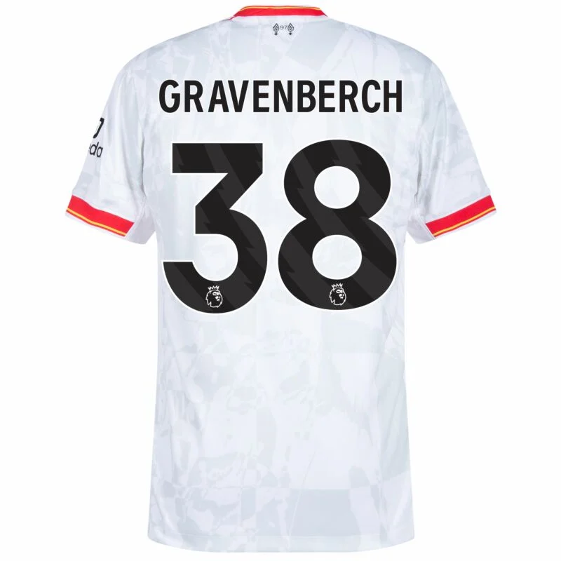 Liverpool Third Away  Gravenberch 38 Shirt 2024-2025 (Premier League) Size:S-4XL