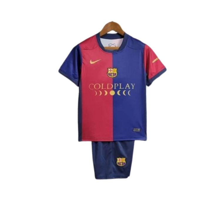 24-25 Barcelona Home COLDPLAY Edition Kids Kit Jersey+Shorts