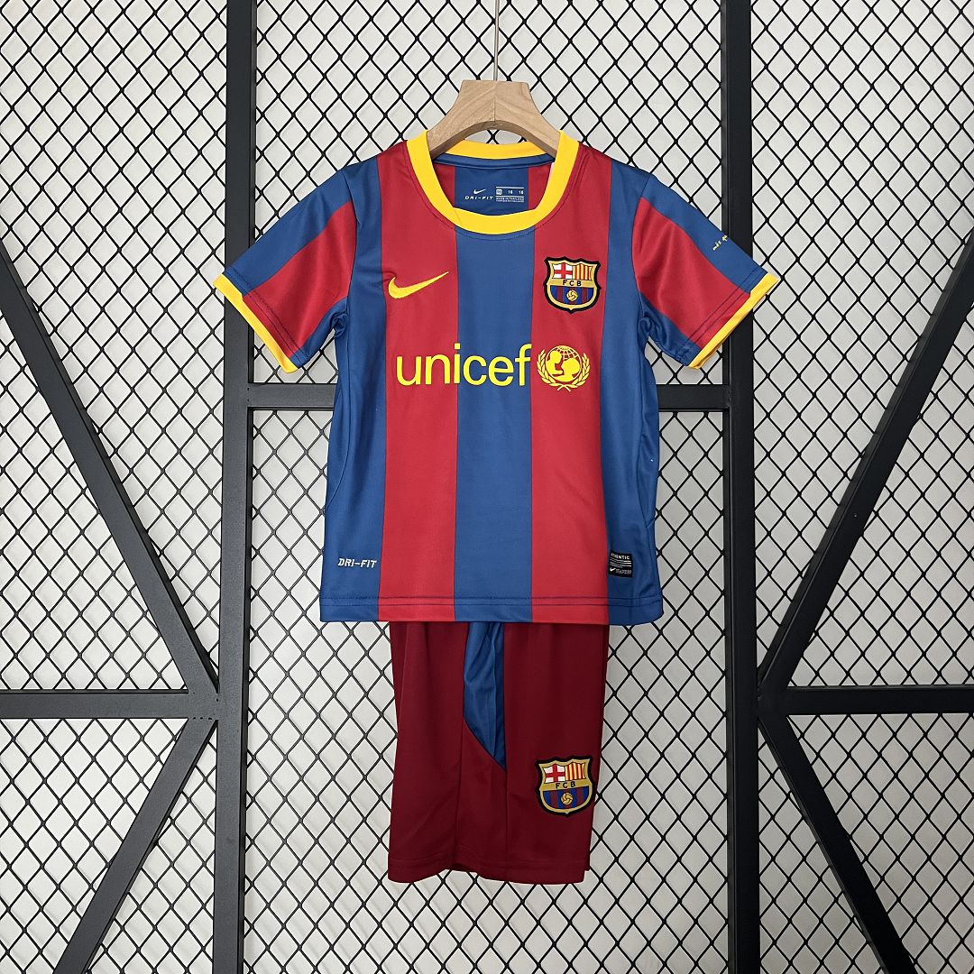 Barcelona 10-11 Home Retro Kids Kit Football Jersey