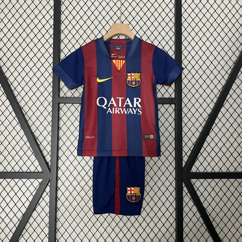 Barcelona Home 2014-15 Retro Kids Kits Jersey+Shorts