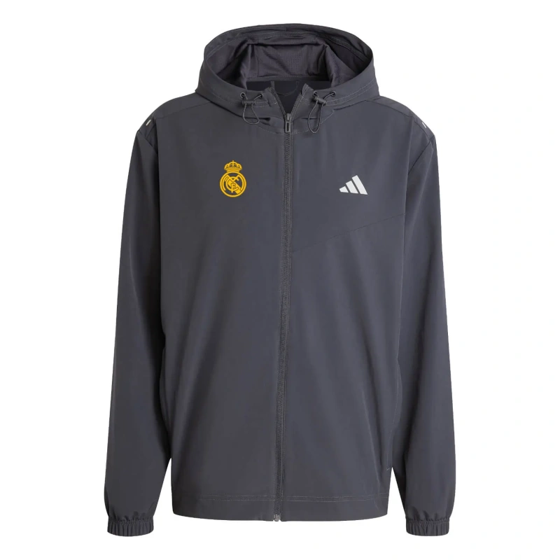 Mens Adidas Real Madrid Tracksuit Jacket 24-25 Charcoal