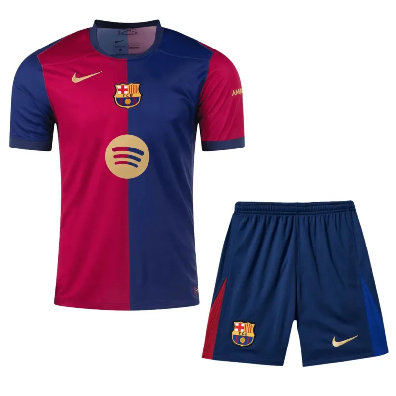 Barcelona Home Adult Kit 2024-25 - Spotify Logo Without Text