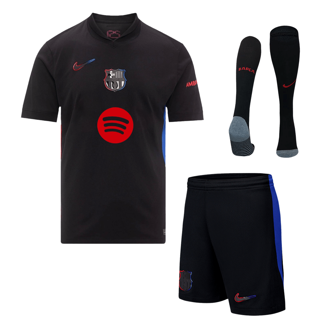 Barcelona Away Custom Full Soccer Kit 2024-25 - Spotify Logo Without Text