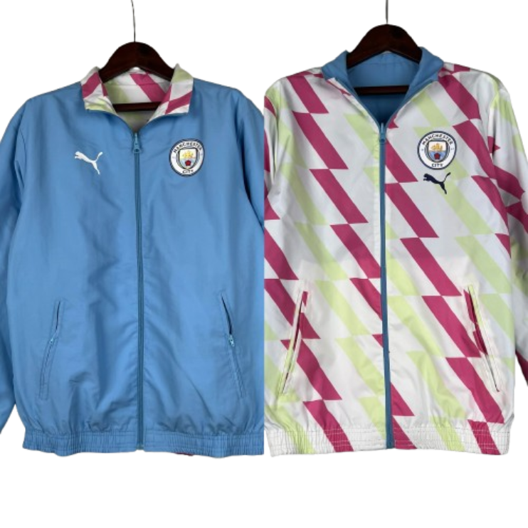 2023/2024 Manchester City Reversible Windbreaker Blue Soccer Jersey 1:1 Thai Quality