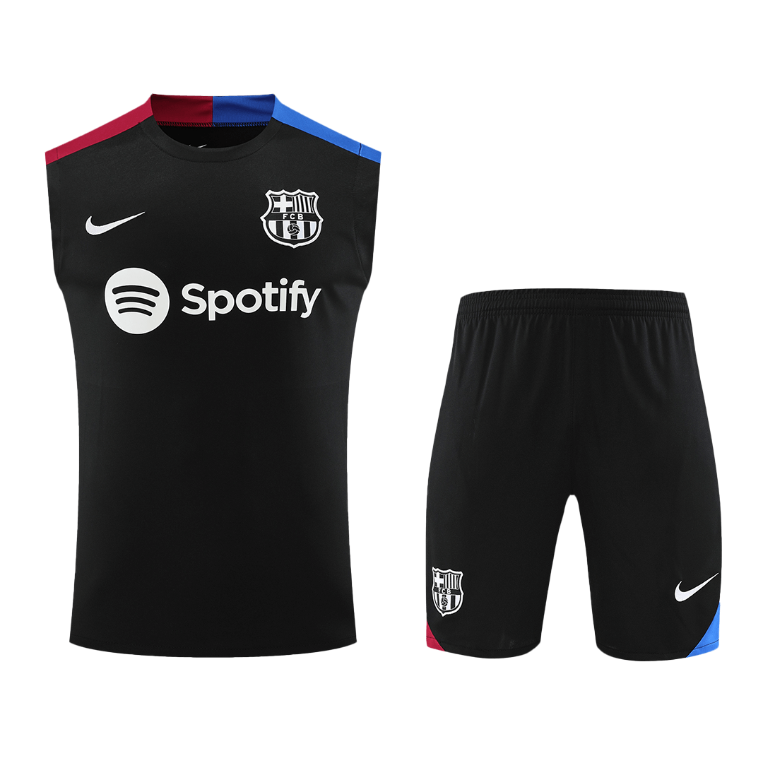 Barcelona Pre-Match Soccer Jersey Vest Kit(Jersey+Shorts) 2024-25