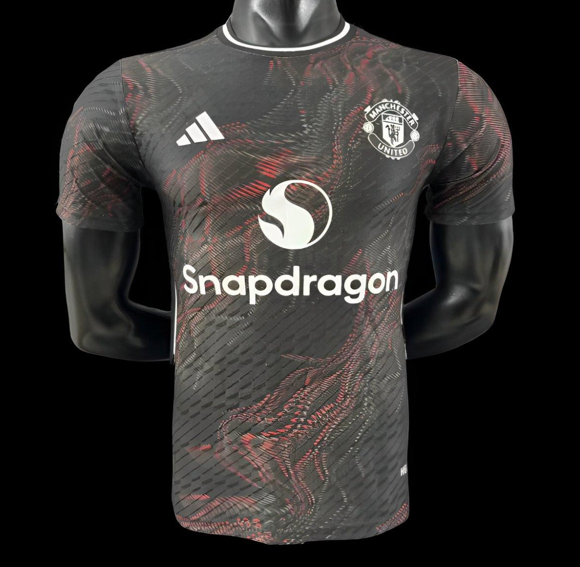 Player Version 25-26 Manchester United Black with Red Pattern Jersey