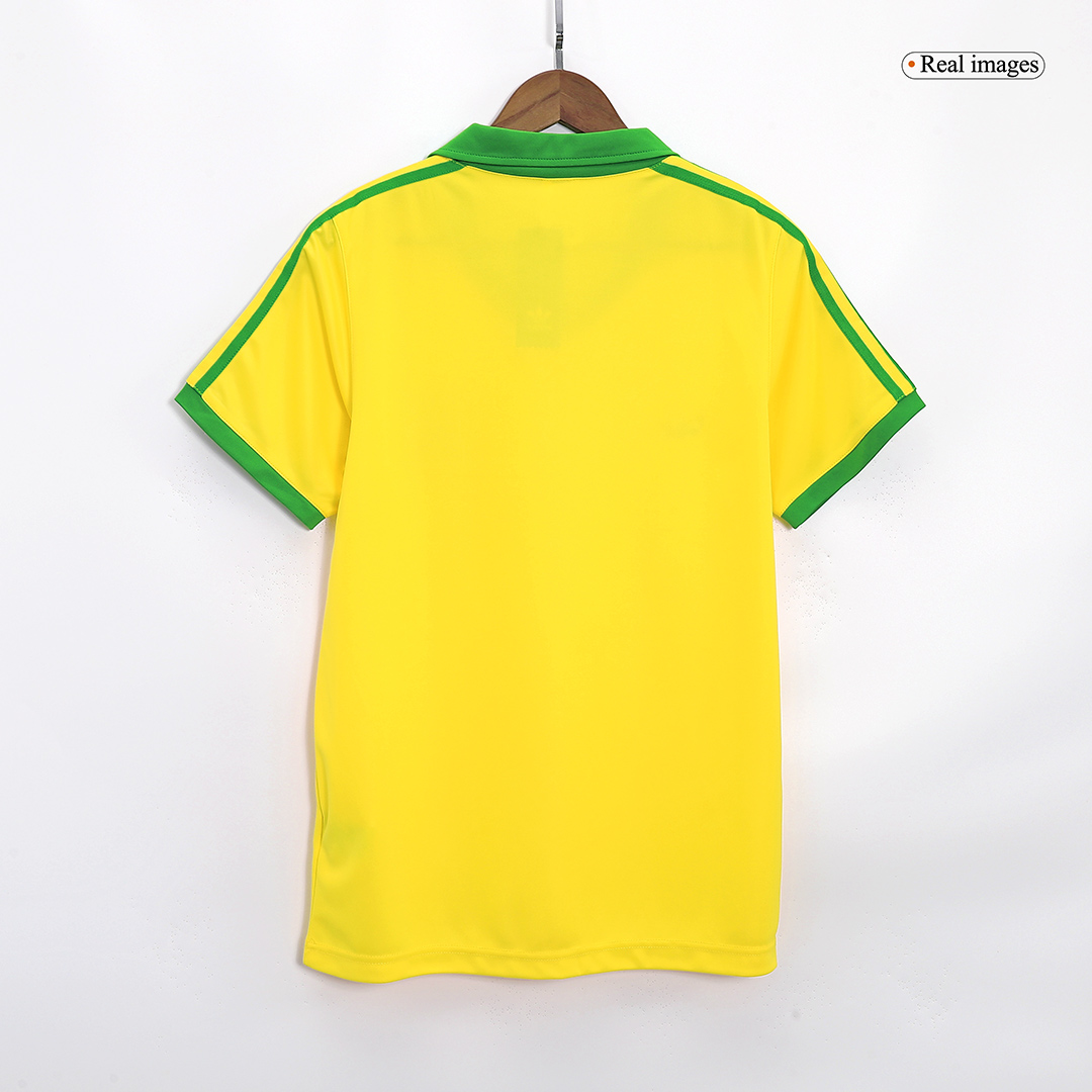Brazil Nation Home Soccer Retro Yellow Jersey 1977