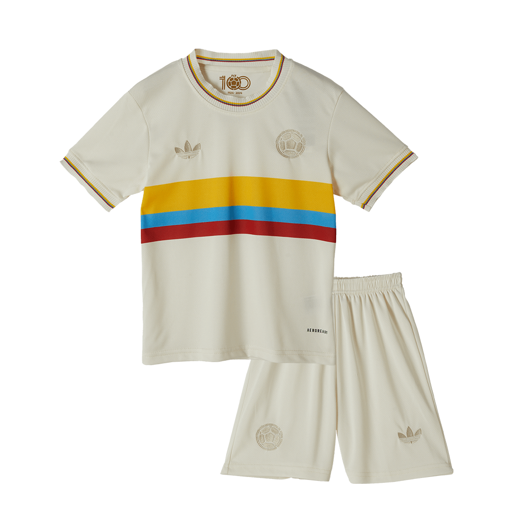 Colombia 24-25 Nation 100th Anniversary Special Edition Kids Kits White Jersey