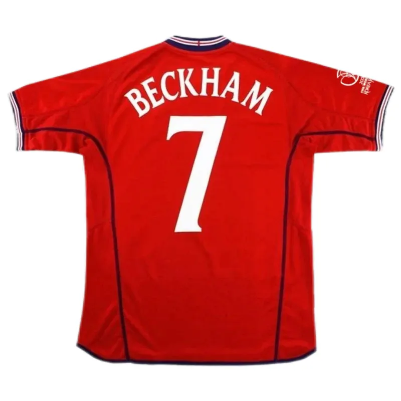 England World Cup 2002 Beckham #7 Retro Jersey Away