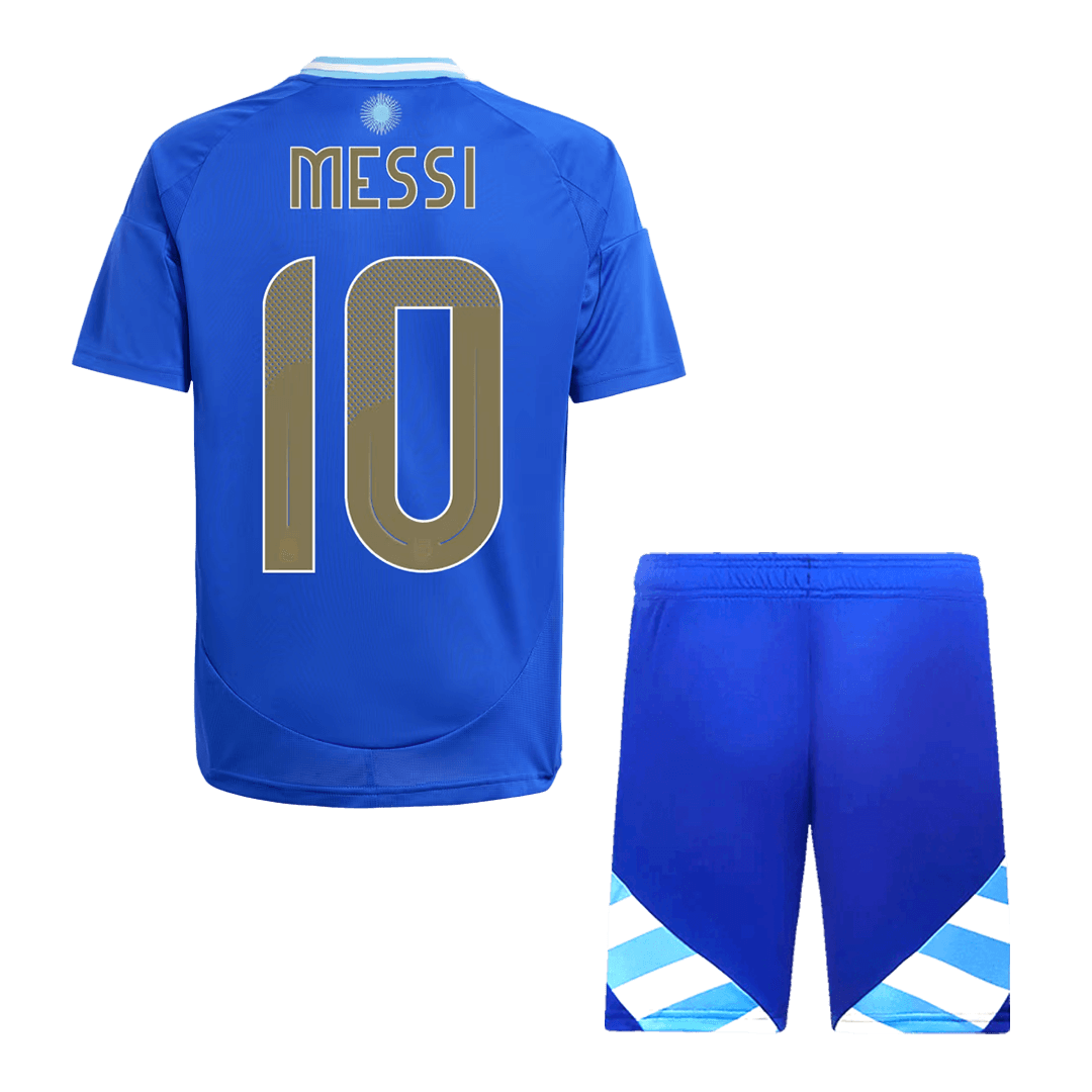 Kids Argentina MESSI #10 Custom Away Soccer Kits 2024
