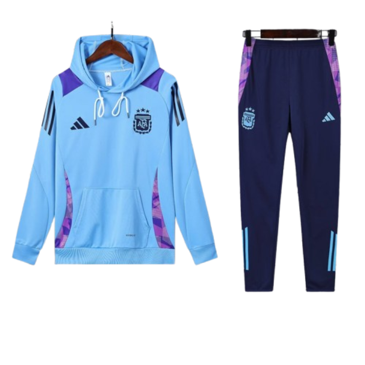Adidas Argentina Nation 2024-25 Hooded Blue Training Tracksuit Kit
