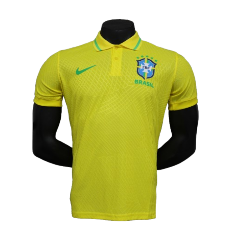 Nike Brazil Men's 2024 Slim Fit POLO Shirt - Yellow