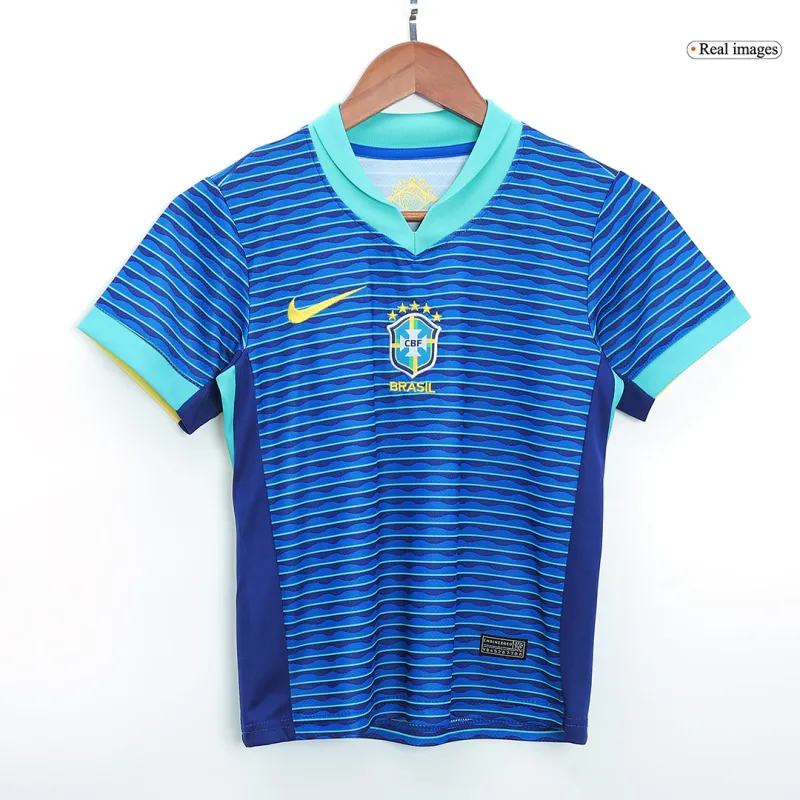 Kids Brazil Custom Away Soccer Kits 2024