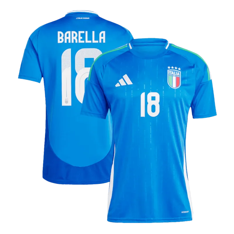 2024 EURO Nation Italy Home Jersey CHIESA #14 BARELLA #18 DIMARCO #3